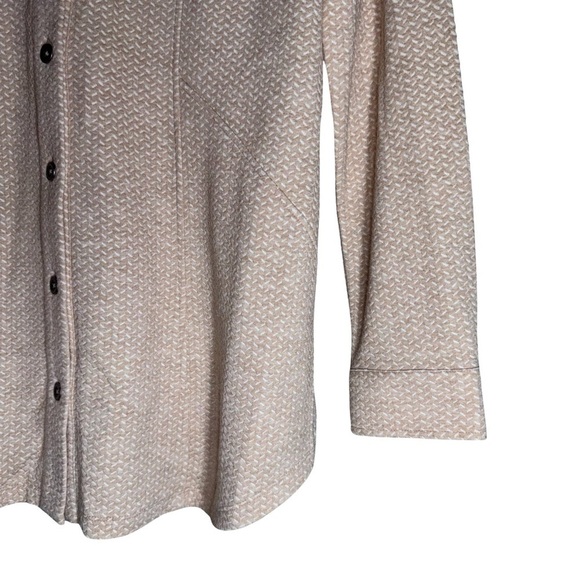 Soft Surroundings Peach/White Button Up Shacket Jacket Blouse - Size M - Picture 2 of 7